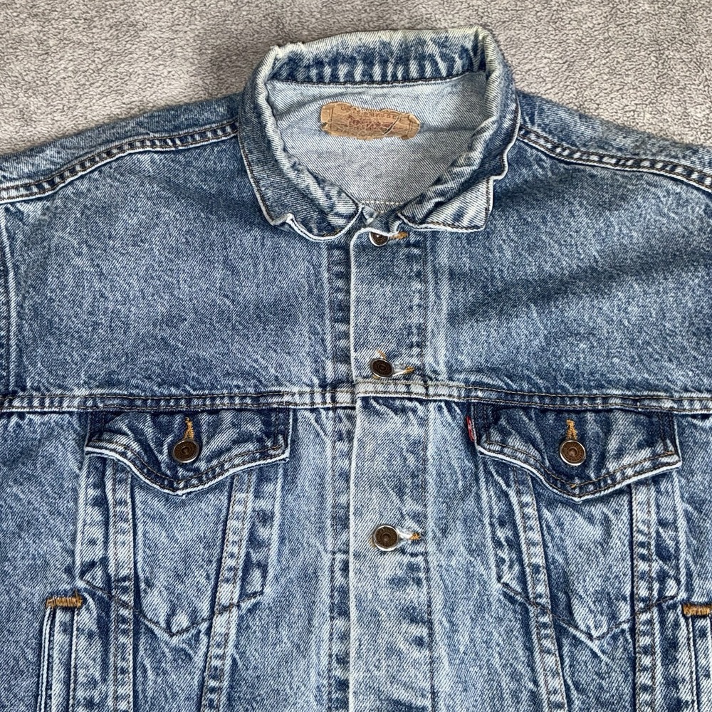 Levi's jacket mens medium Trucker blue denim 1988 USA 70508-0219 VTG 80s type 3
